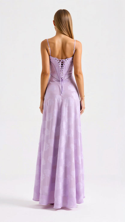 Ingrid | Dame Slip Maxi Kjole til Bryllupsgæst