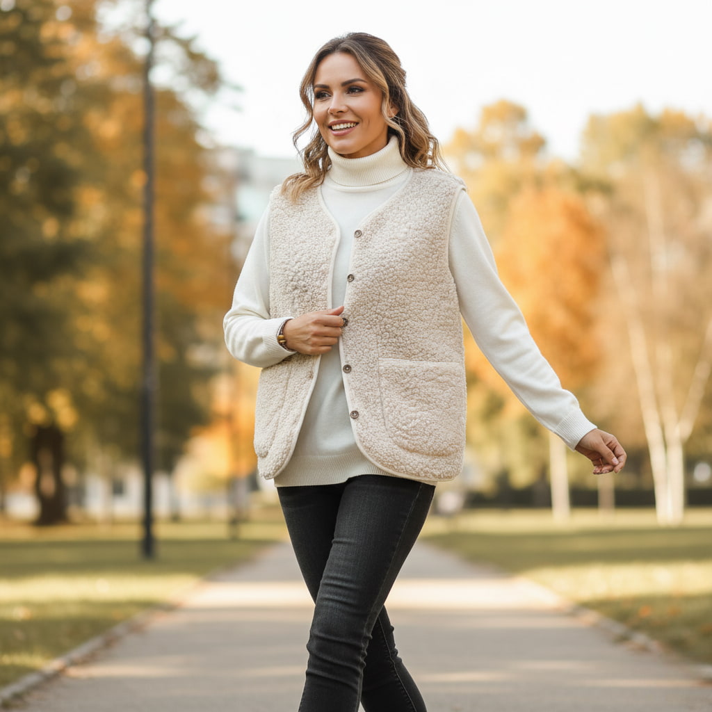 Ulla | Dame Sherpa Vest Til Forår