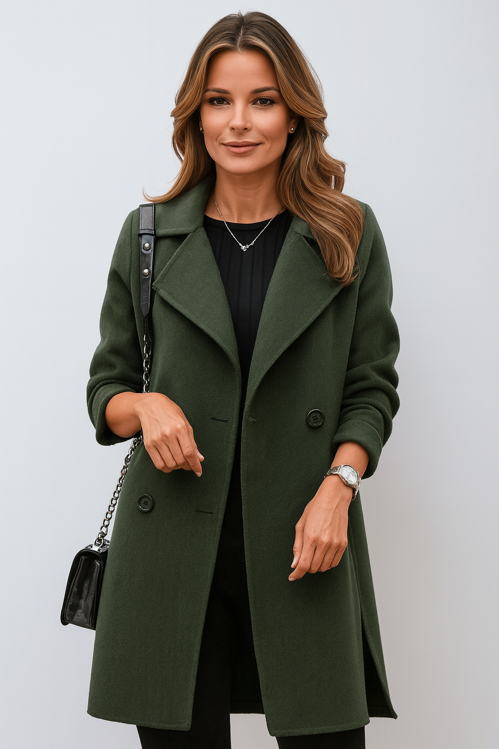 Freja | Dobbeltbrystet Lang Vinterfrakke til Dame