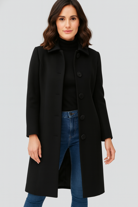 Selma | Skræddersyet Vinterfrakke til Dame med Knaplukning