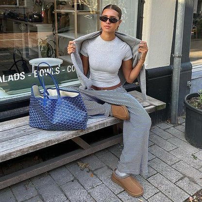 Jytte | Dame Bukser Forår Stribede Løs Pasform Afslappet