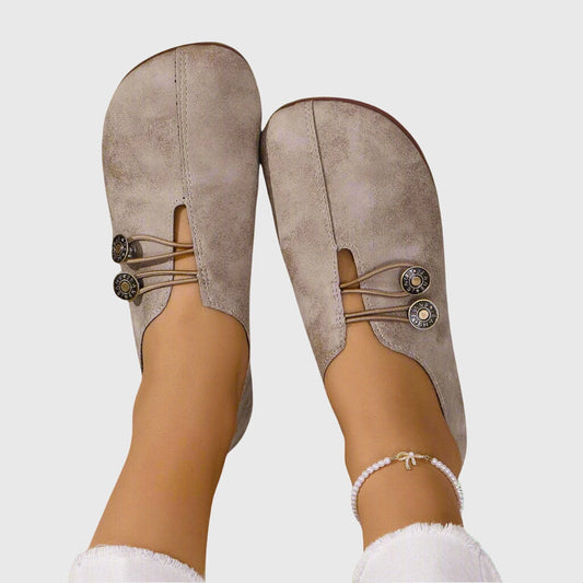 Nina | Kvinders Flade Sko Forår Slip-On Knap Casual