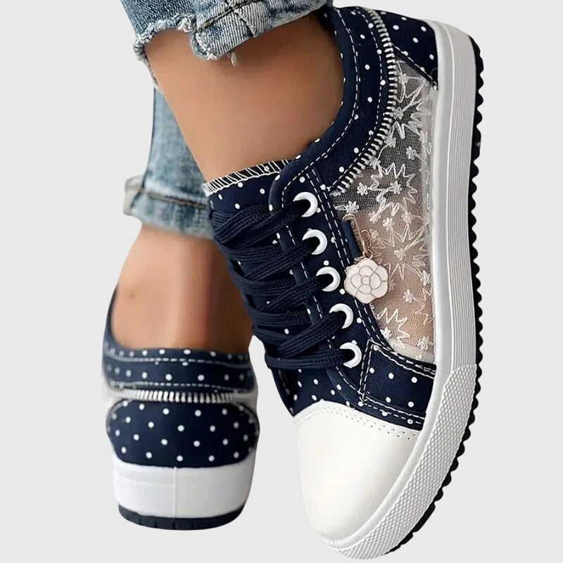 Selma | Kvinders Snøresko Forår Blomstermønster Flade