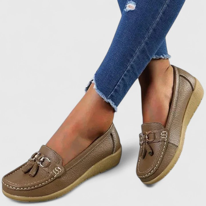Agnete | Dame Loafers Forår Slip-On Casual Frynser