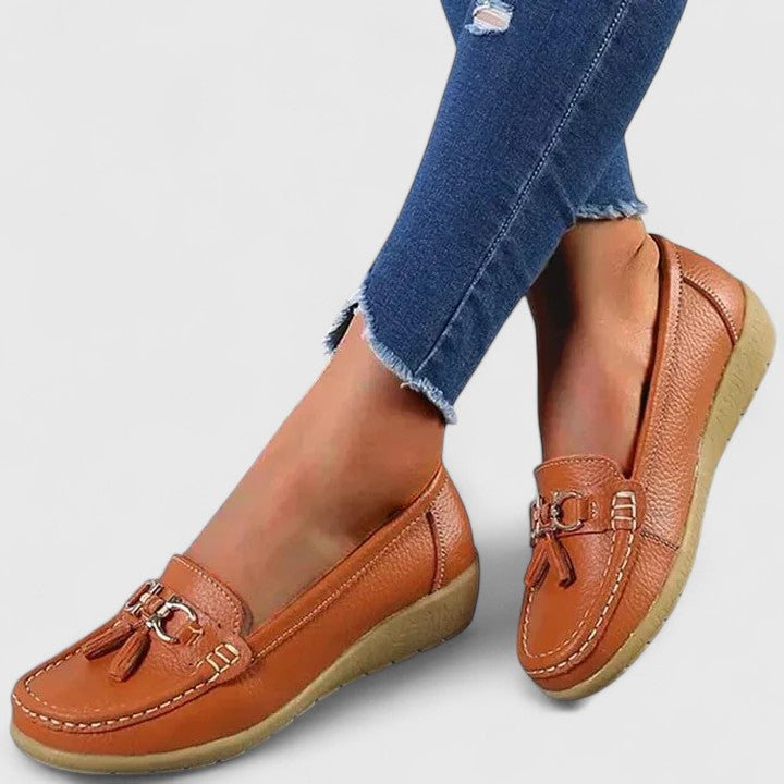 Agnete | Dame Loafers Forår Slip-On Casual Frynser