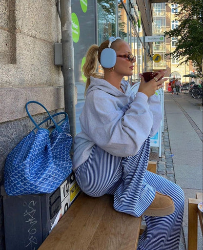 Jytte | Dame Bukser Forår Stribede Løs Pasform Afslappet