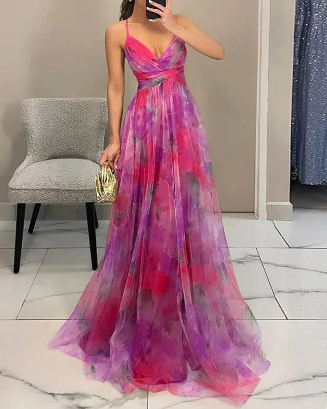 Lisbeth | Dame Blomstret Maxi Kjole Til Forår