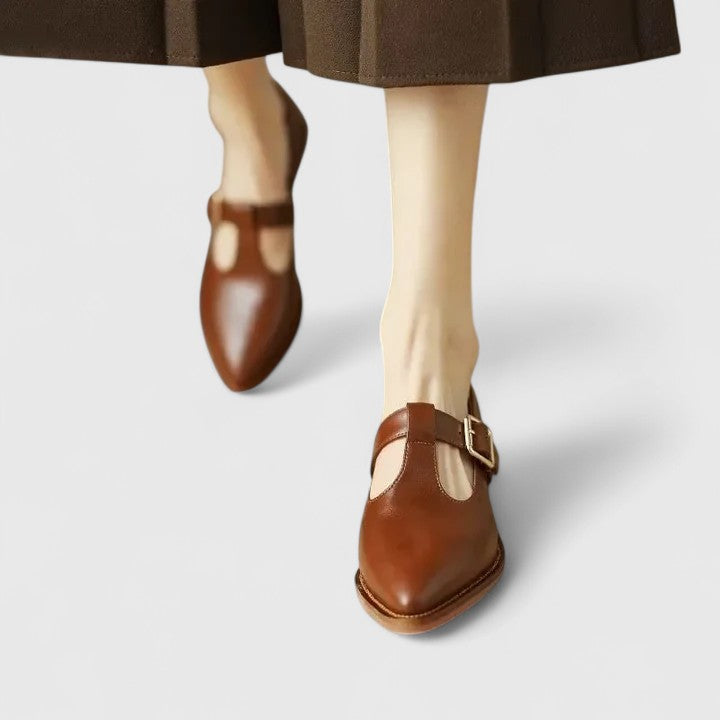 Nanna | Kvinders Flade Sko Forår Spænde Smal