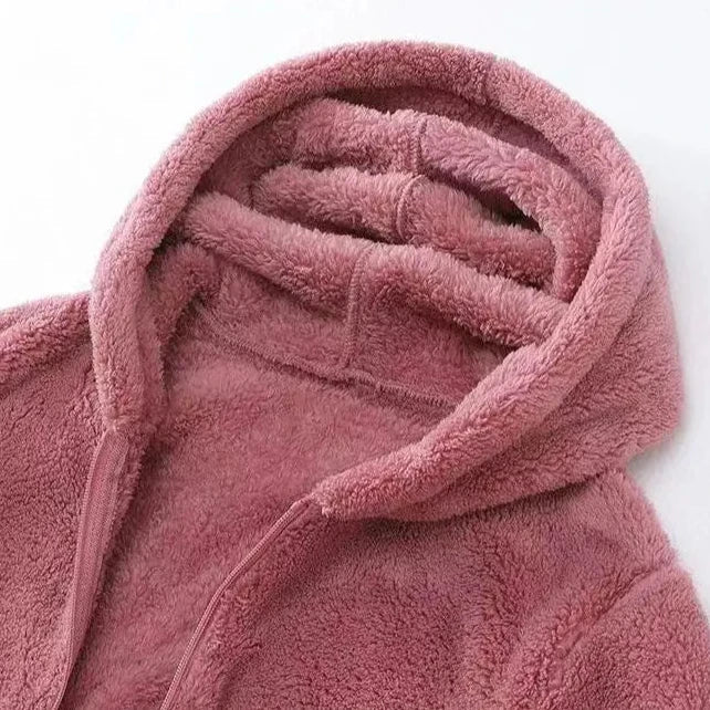 Grete | Dame Hættetrøje Vinter Lynlås Blød Hoodie