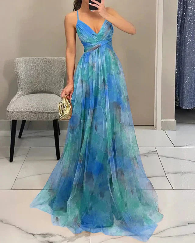 Lisbeth | Dame Blomstret Maxi Kjole Til Forår