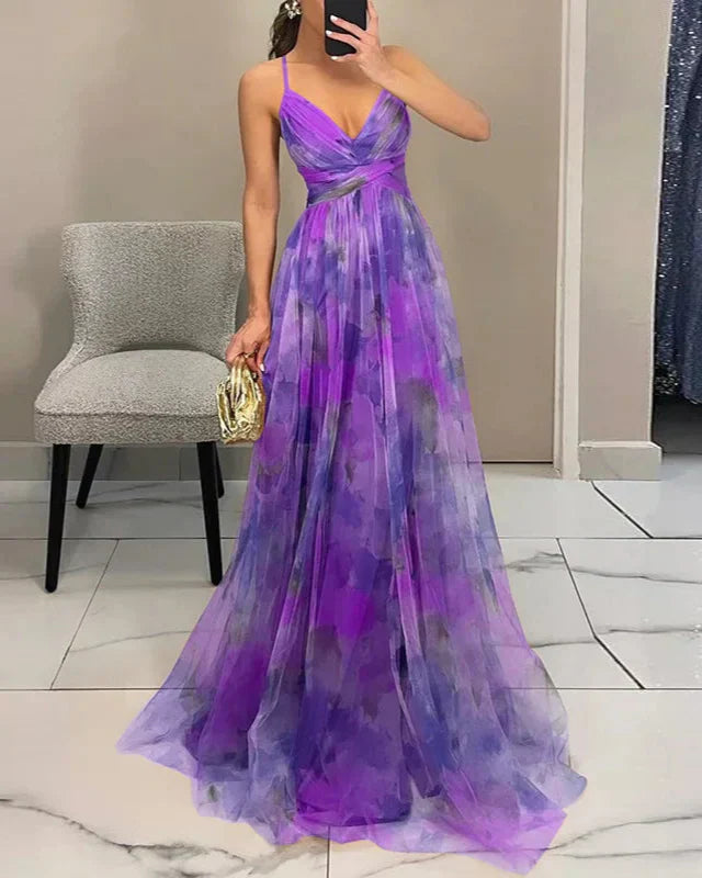 Lisbeth | Dame Blomstret Maxi Kjole Til Forår