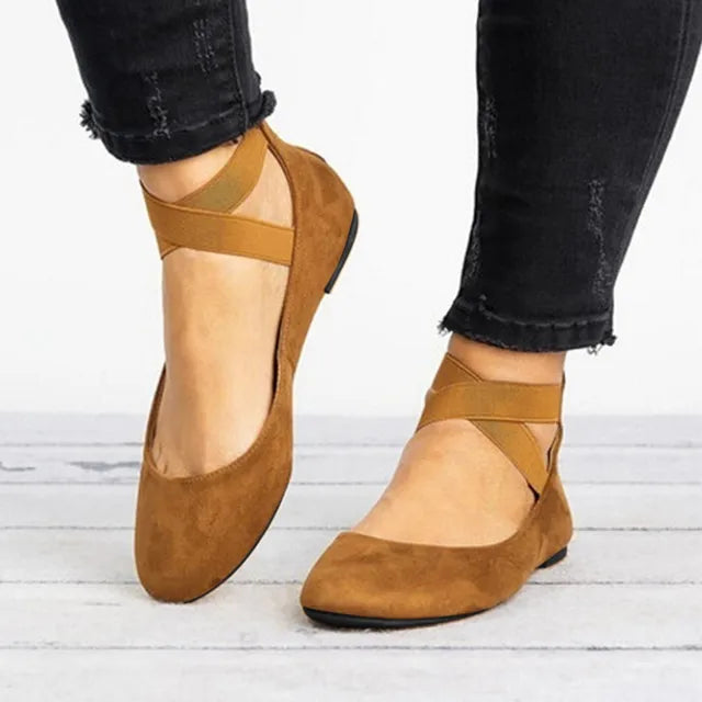 Lene | Dame Ballerinaer Forår Ankelrem Flade Stabil