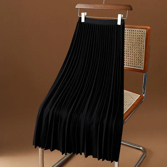 Merete | Dame Plisseret Maxi Nederdel Til Forår