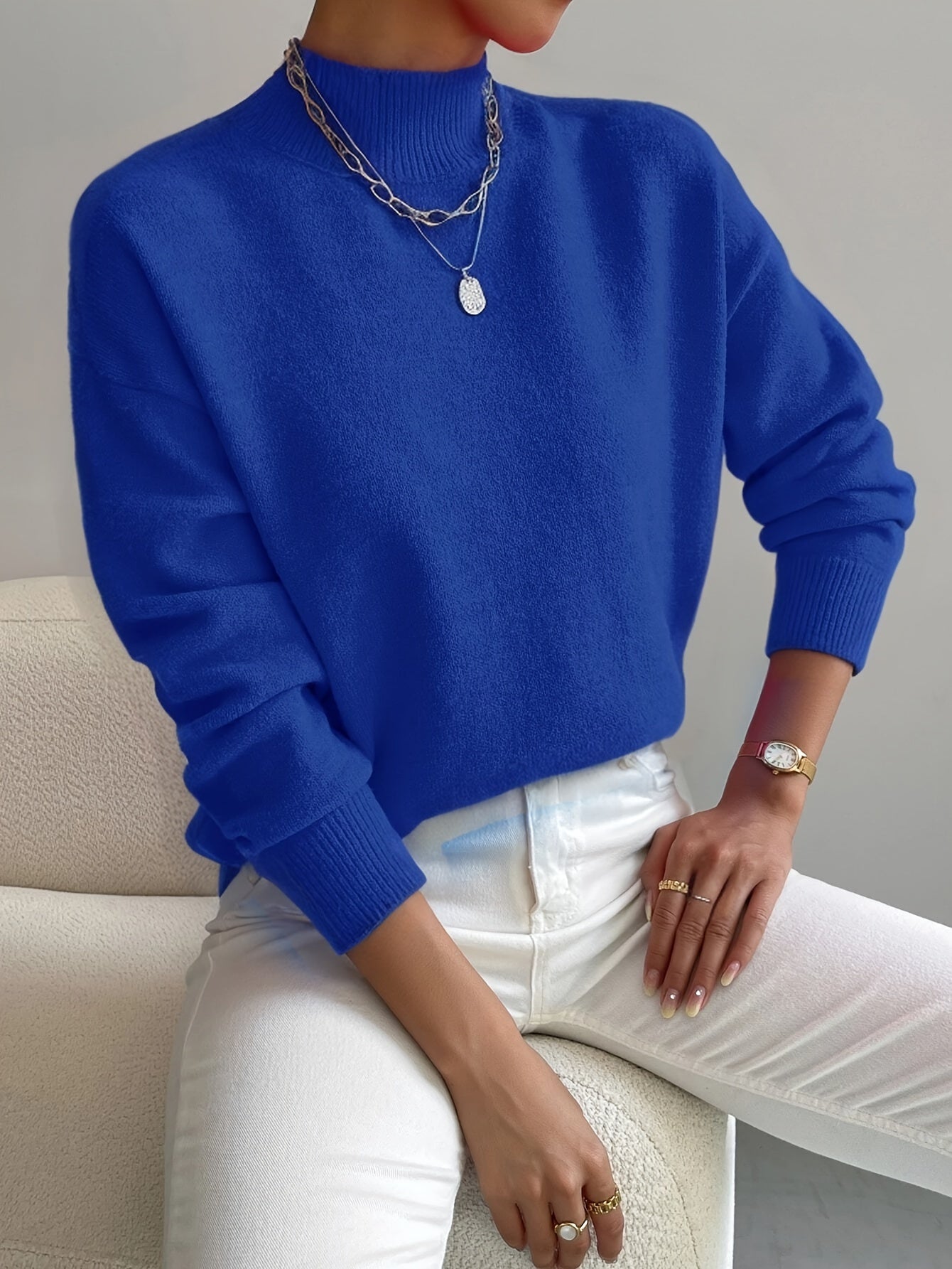 Inge | Dame Mock Neck Sweater Til Forår