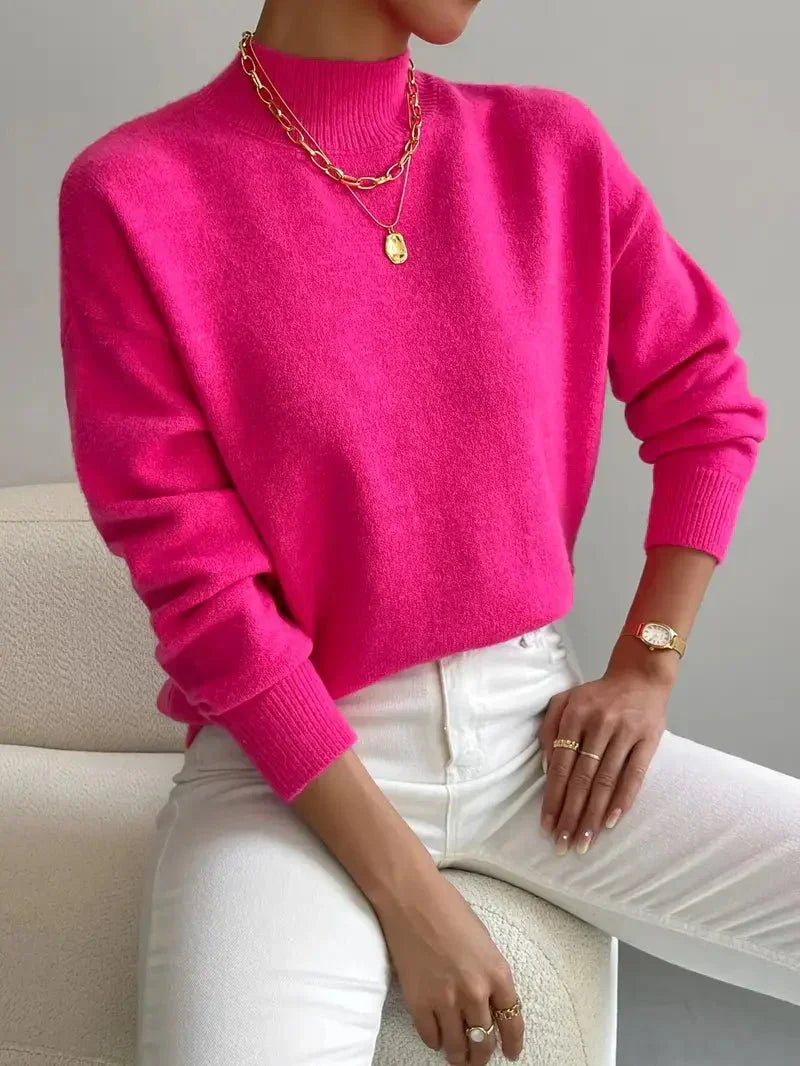 Inge | Dame Mock Neck Sweater Til Forår