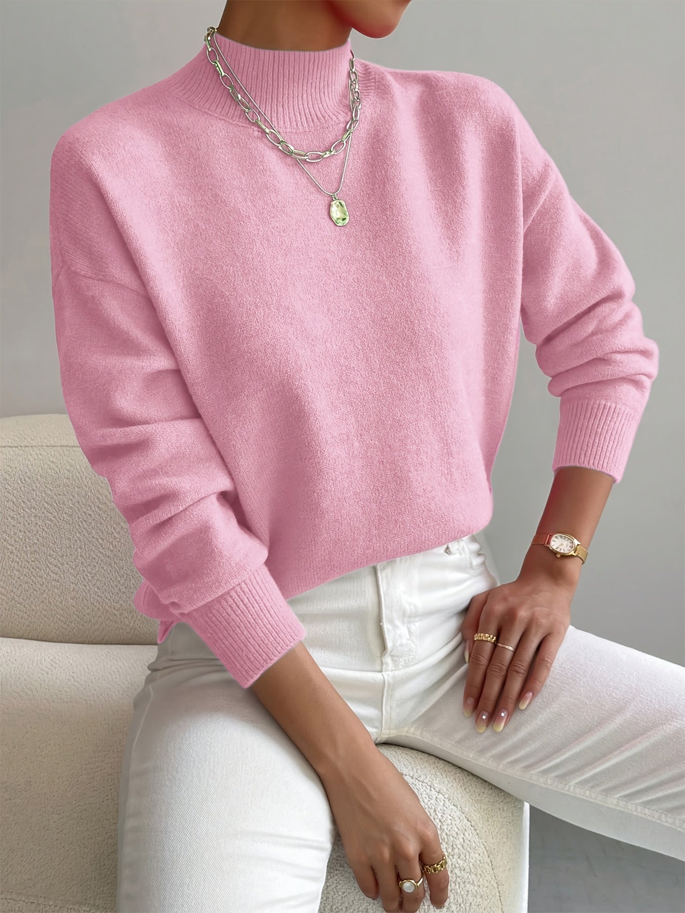 Inge | Dame Mock Neck Sweater Til Forår