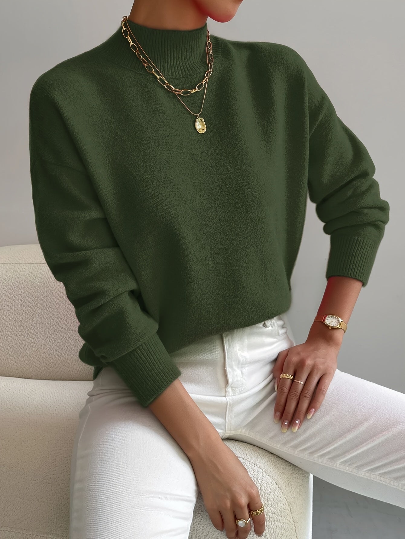 Inge | Dame Mock Neck Sweater Til Forår