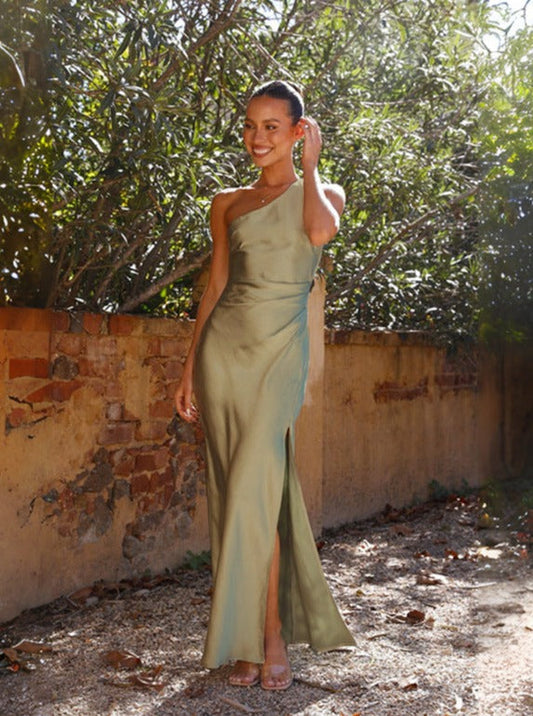 Katrine | Dame Maxi Kjole Med One-Shoulder Til Forår